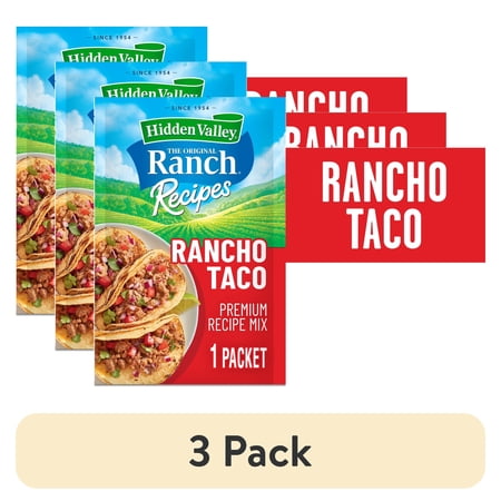 (3 pack) Hidden Valley Ranch Recipes Rancho Taco Premium Seasoning Mix, 1 oz Packet