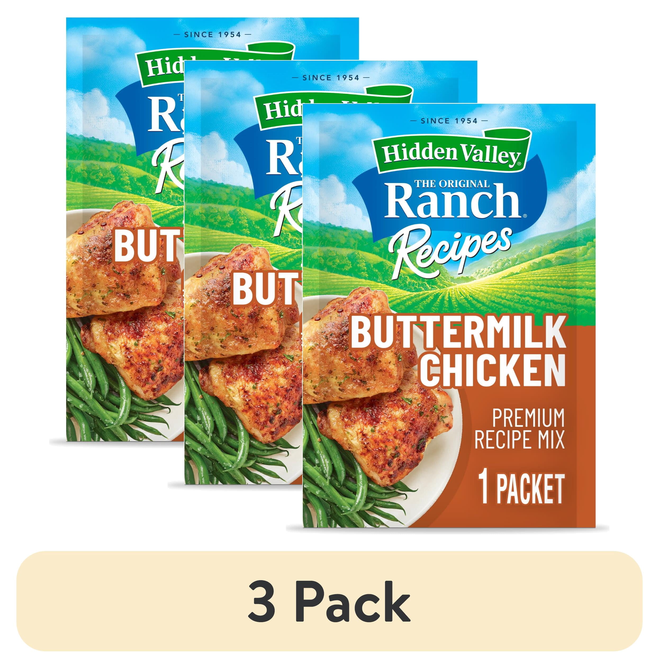 (3 pack) Hidden Valley Ranch Recipes Buttermilk Chicken Premium Seasoning Mix, 1 oz Packet