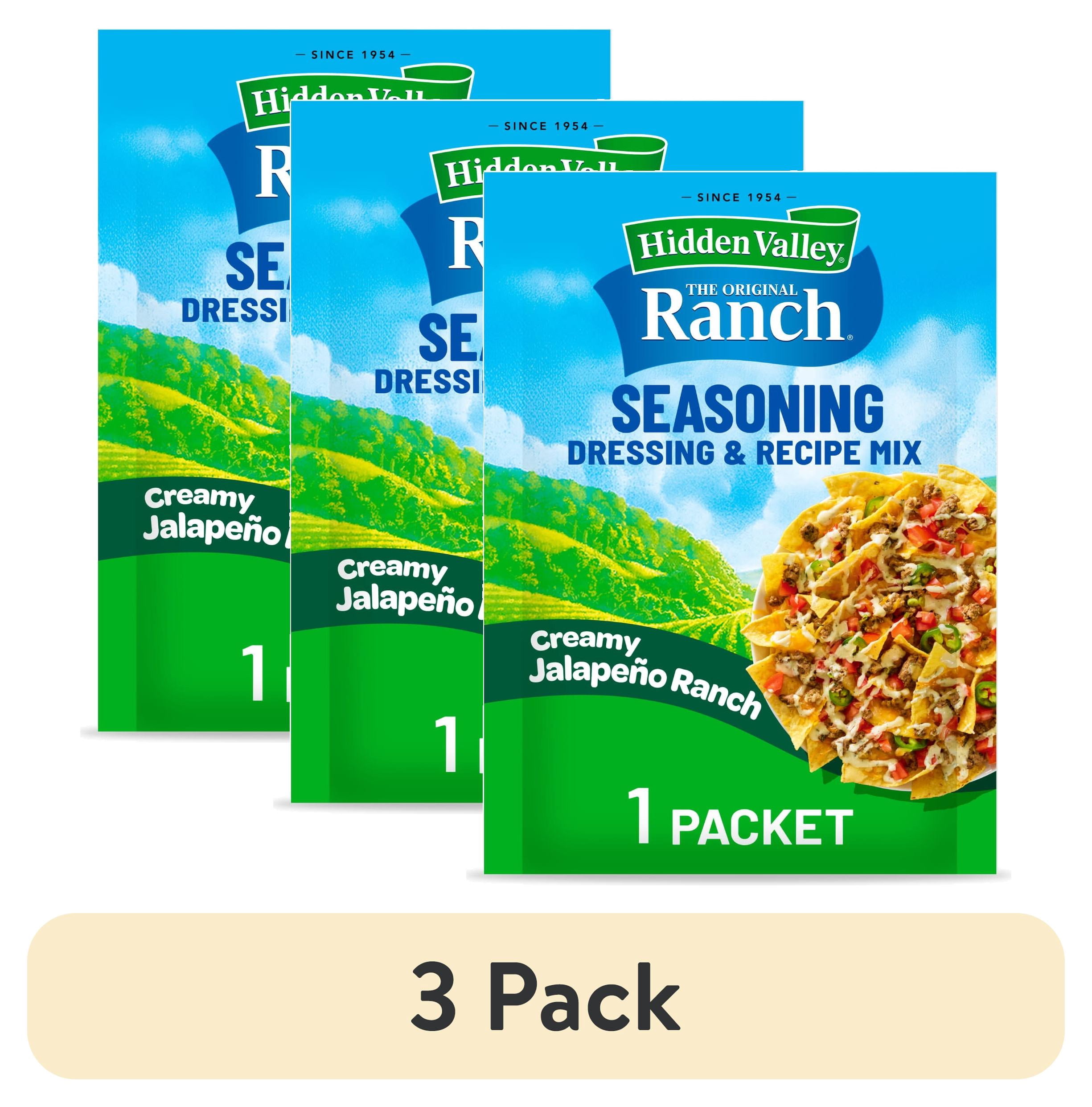 (3 pack) Hidden Valley Creamy Jalapeno Ranch Seasoning Dressing & Recipe Mix, 1 oz Packet