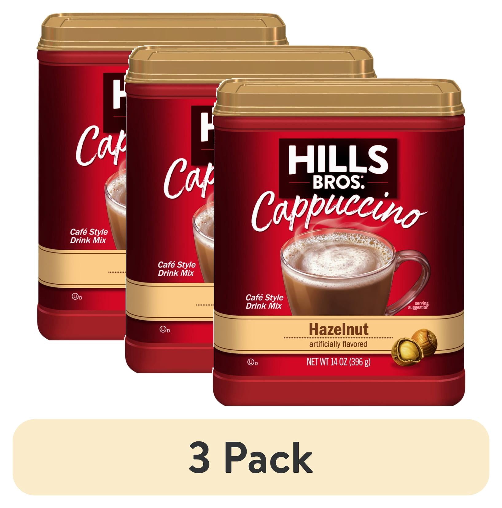 (3 pack) Hills Bros. Cappuccino Mix Hazelnut, Instant Drink (16oz, 1 pack)