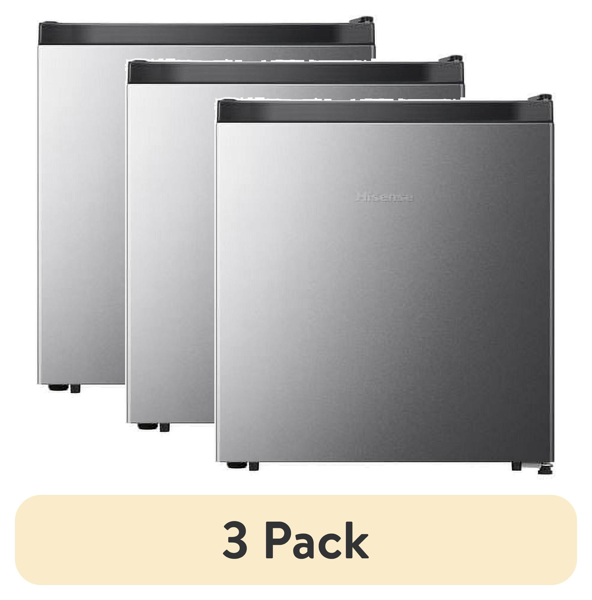 (3 pack) Hisense 1.6 Cu Ft Single Door Mini Fridge, Silver, Energy Star, 1 Year Warranty, WMS017M6XVE New
