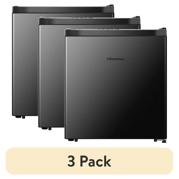 (3 pack) Hisense 1.6 Cu ft Single Door Mini Fridge, Black, Energy Star, 1 Year Warranty, WMS017M6XBE New