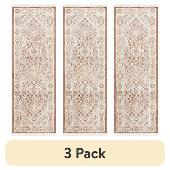 (3 pack) Home Decor Collection 20" x 60" Rust Persian Indoor Runner Rug