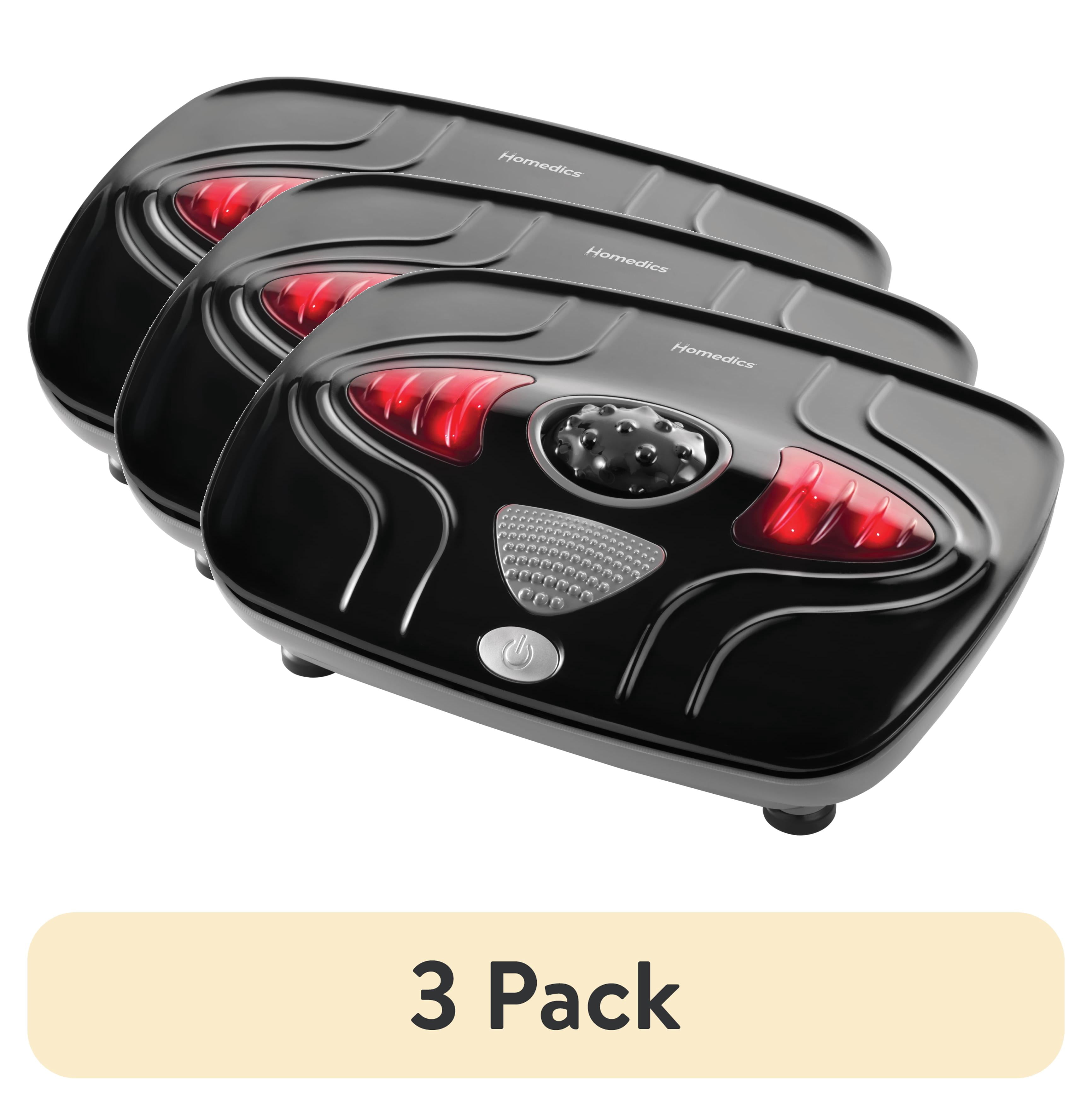 (3 pack) Homedics vibration foot massager with soothing heat, Black