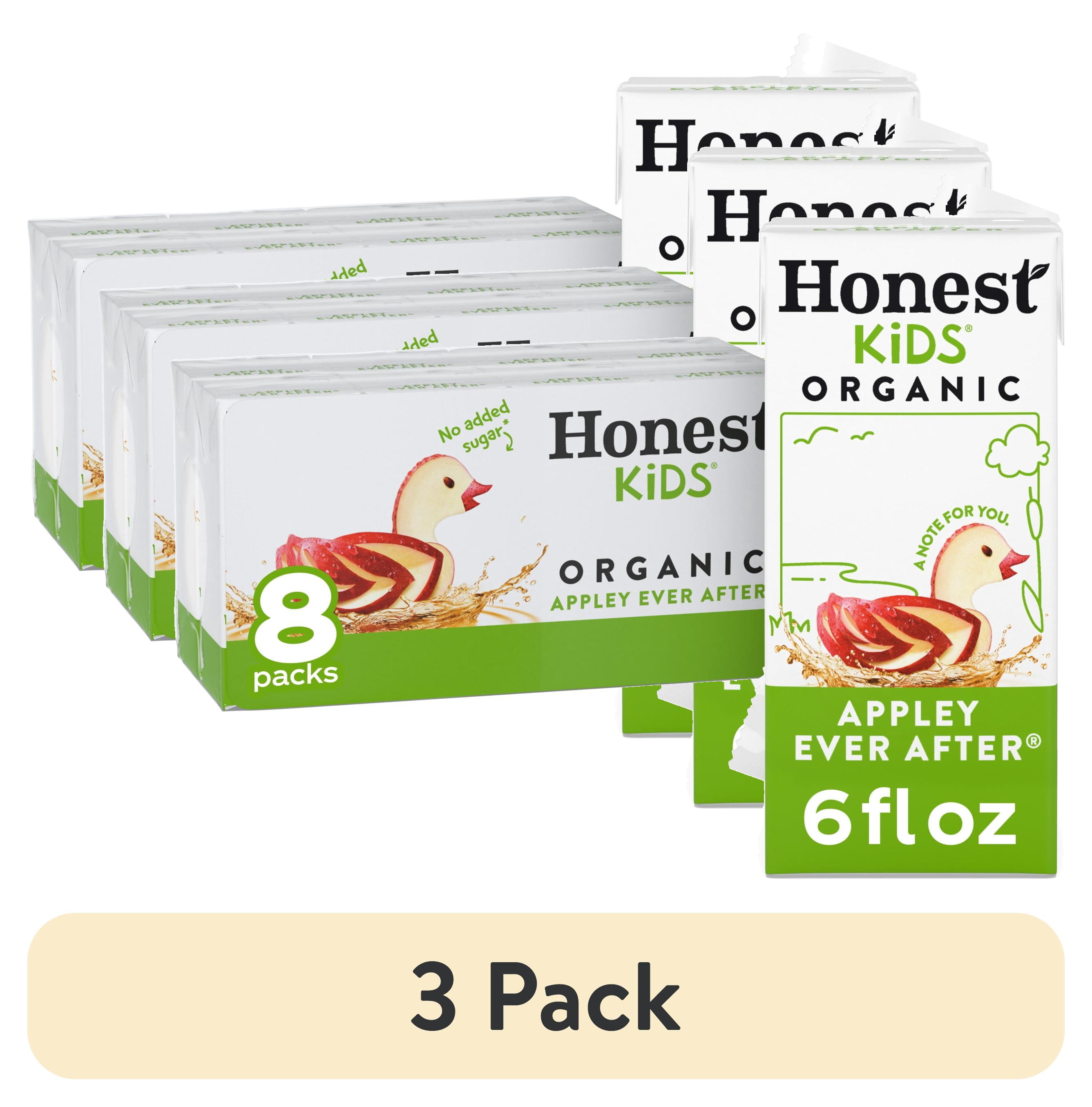 (3 pack) Honest Kids Appley Ever After Organic Juice Drink Cartons, 6 fl oz, 8 Pack