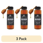 (3 pack) HONEY FEAST Bourbon-Infused Sweetener 12 OZ | Artisanal Small-Batch Raw Blend | Ideal for Bourbon Enthusiasts & Gourmets