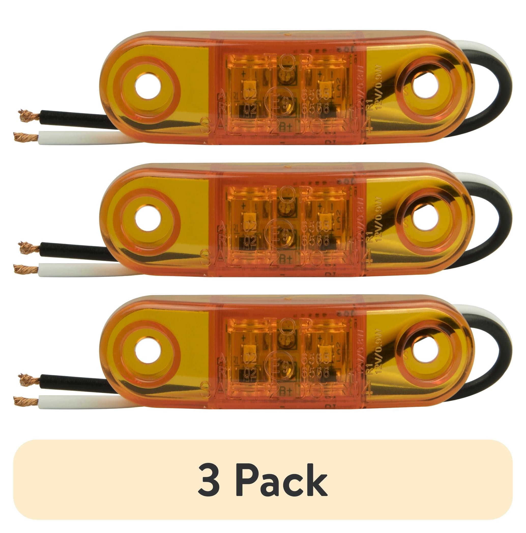 (3 pack) Hopkins Towing Solutions LED Mini Clearance Marker Light - Amber, C3221A