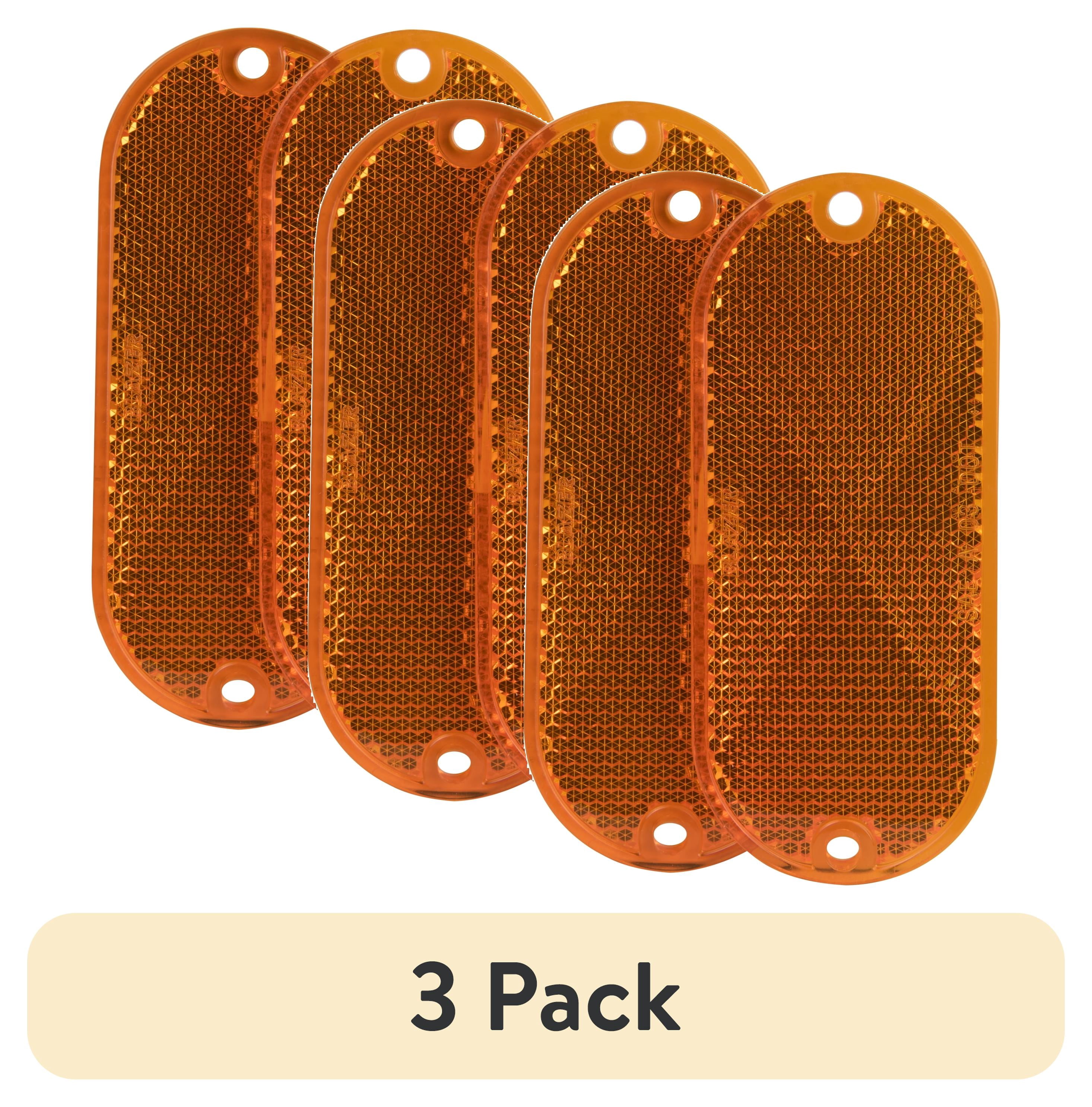 (3 pack) Hopkins Towing Solutions Oblong Stick-on Reflectors 2 Pack, Fits Trucks, Amber, B278SAW