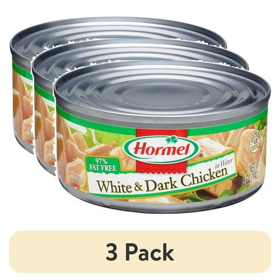 (3 pack) Hormel White & Dark Chicken, in Water, 5 oz Can