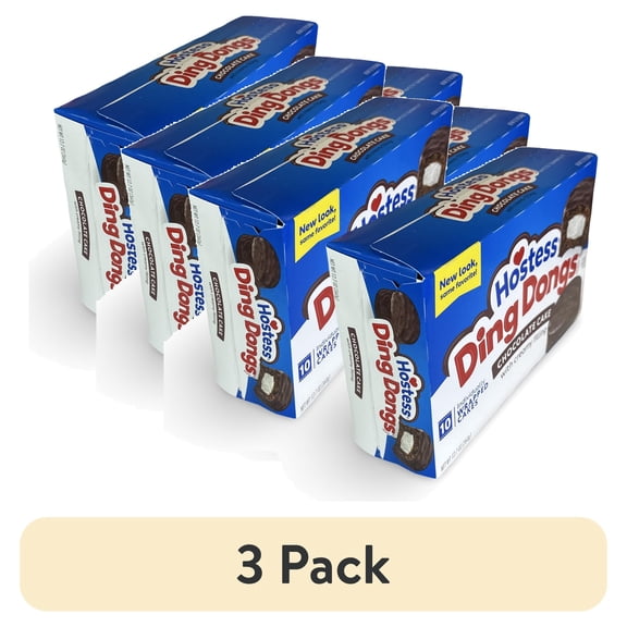 (3 pack) Hostess Ding Dongs Snack Cakes, 10 Per Box, 2 Boxes
