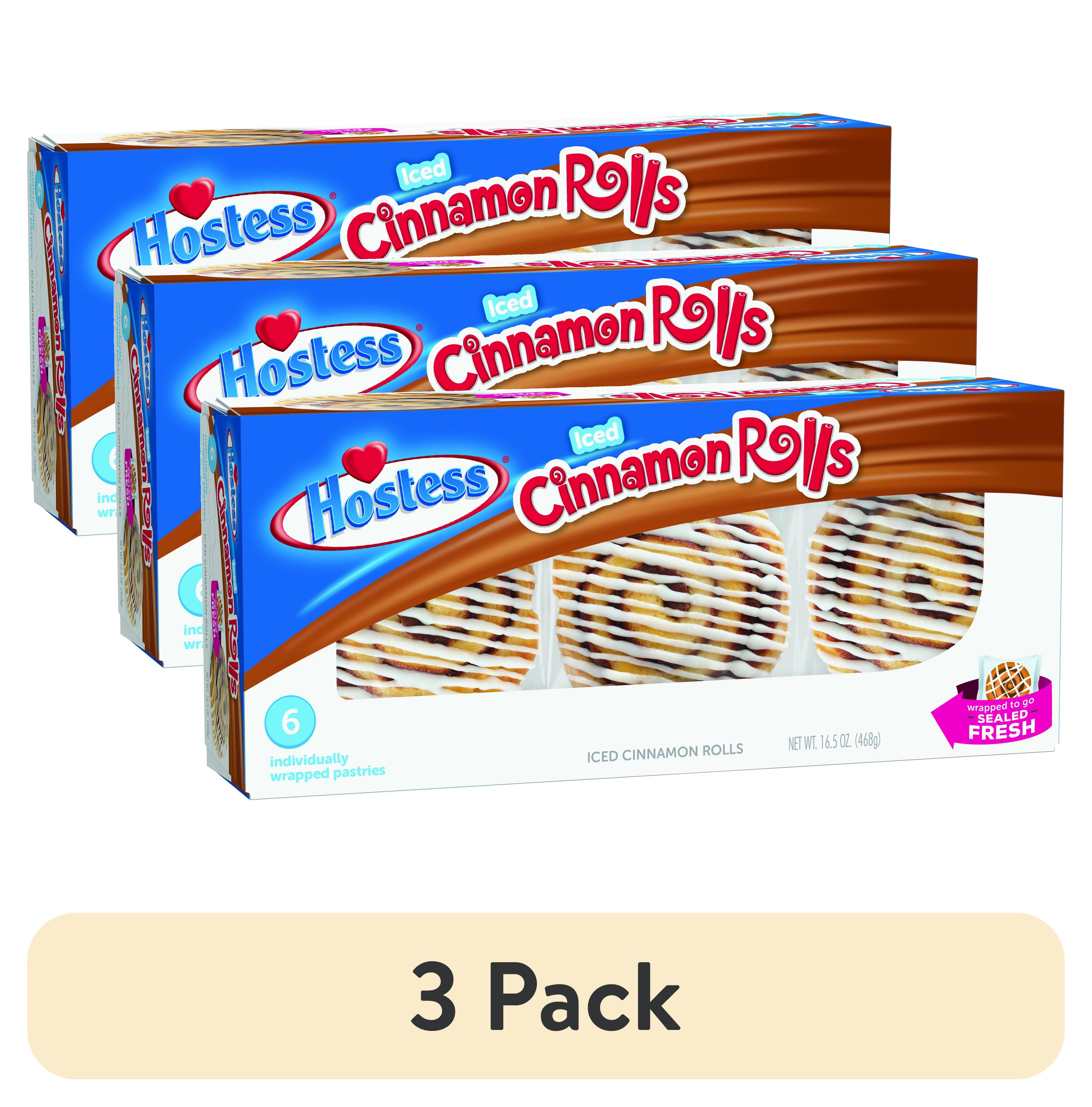 (3 pack) Hostess Cinnamon Roll 6 Count, 16.5 oz