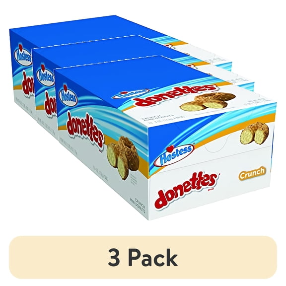 (3 pack) Hostess Crunch Donette Donuts Single Serve,10 count (Pack of 6)