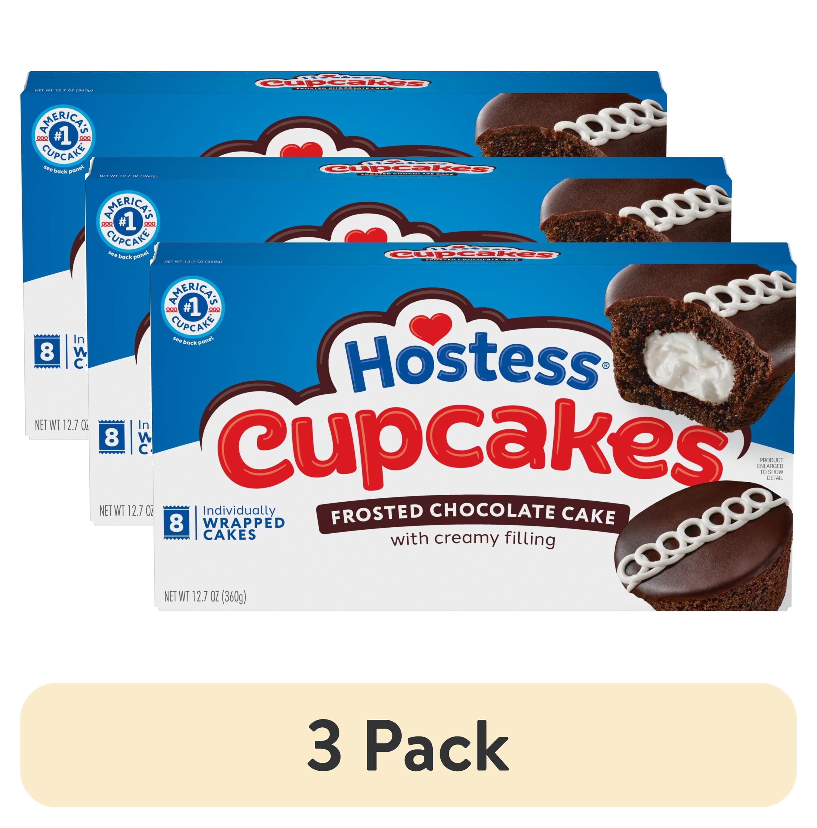 (3 pack) Hostess Cupcakes, Chocolate Snack Cakes, 12.7 oz Box (8 Count)