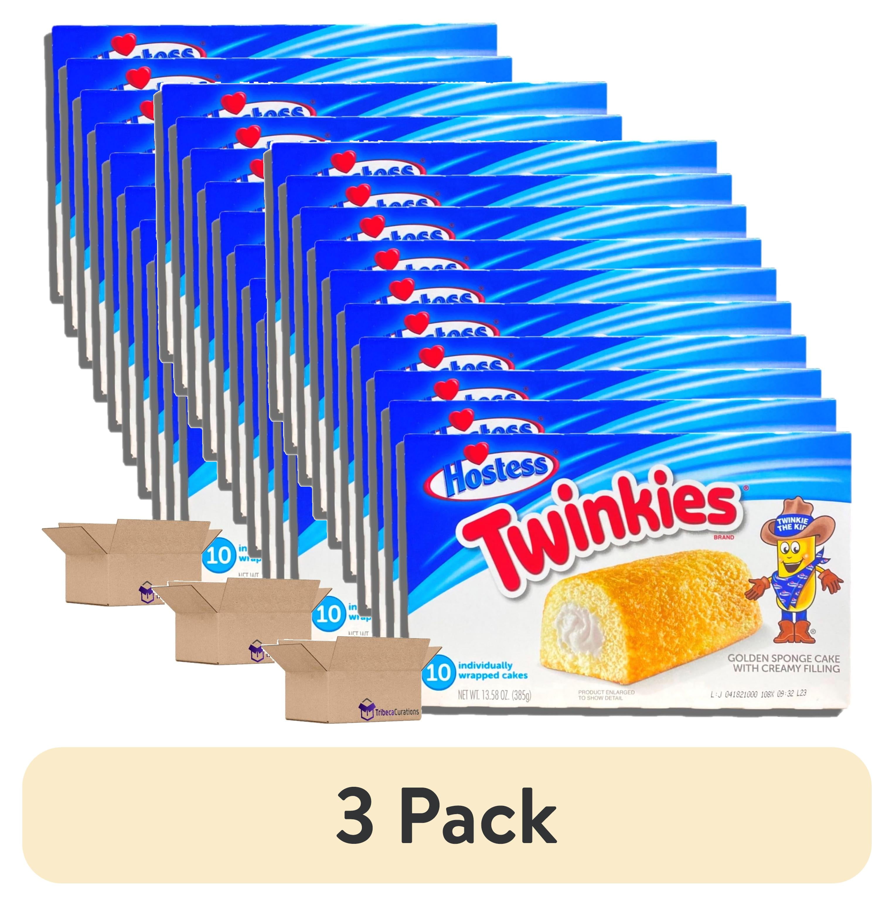 (3 pack) Hostess Original Twinkies Bulk Value Pack 10 Count Box | Pack of 10 (100 Total Twinkies)