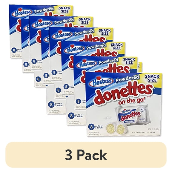 (3 pack) Hostess Powdered Donettes Bulk Value Pack | 96 Total Donuts