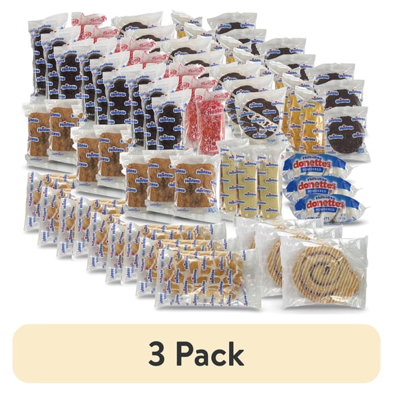 (3 pack) Hostess Variety Pack | Cupcakes, Cinnamon Rolls, Danish, Ding Dongs, Twinkies, Zingers | 30 Count