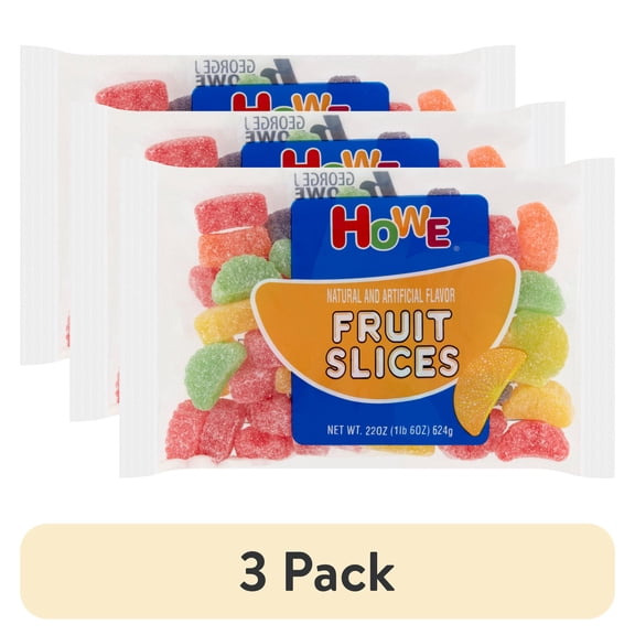 (3 pack) Howe Fruit Slice Gummy Candy, 22 oz, Bag