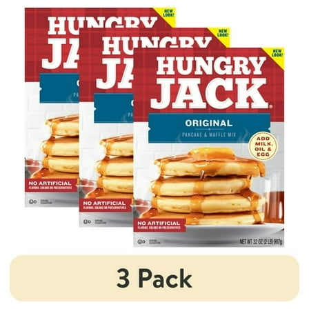 (3 pack) Hungry Jack Original Pancake Mix and Waffle Mix, 32 oz Box