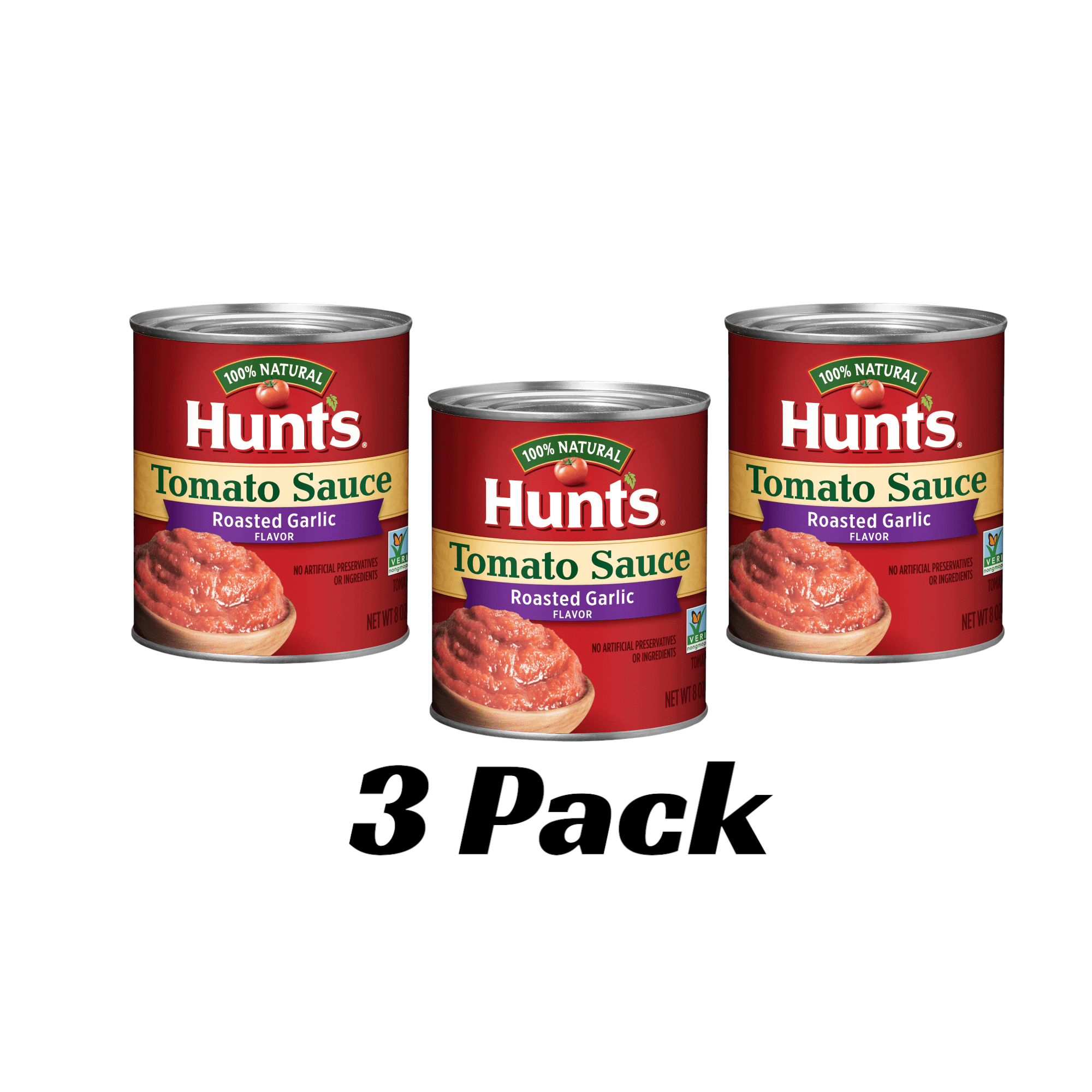 (3 pack) Hunt's Roasted Garlic Tomato Sauce, 8 oz Can