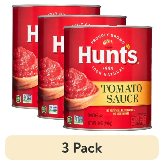 (3 pack) Hunt's Tomato Sauce 100% Natural Tomato Sauce, 105 Oz Can