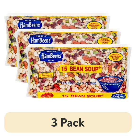 (3 pack) Hurst's HamBeens 15 Bean Soup, 20 oz