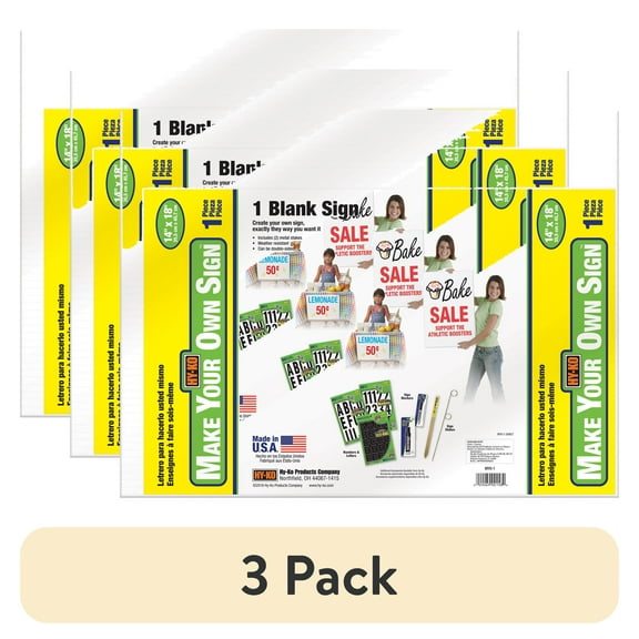 (3 pack) Hy-Ko White Make Your Own Sign Jumbo 14" x 18"