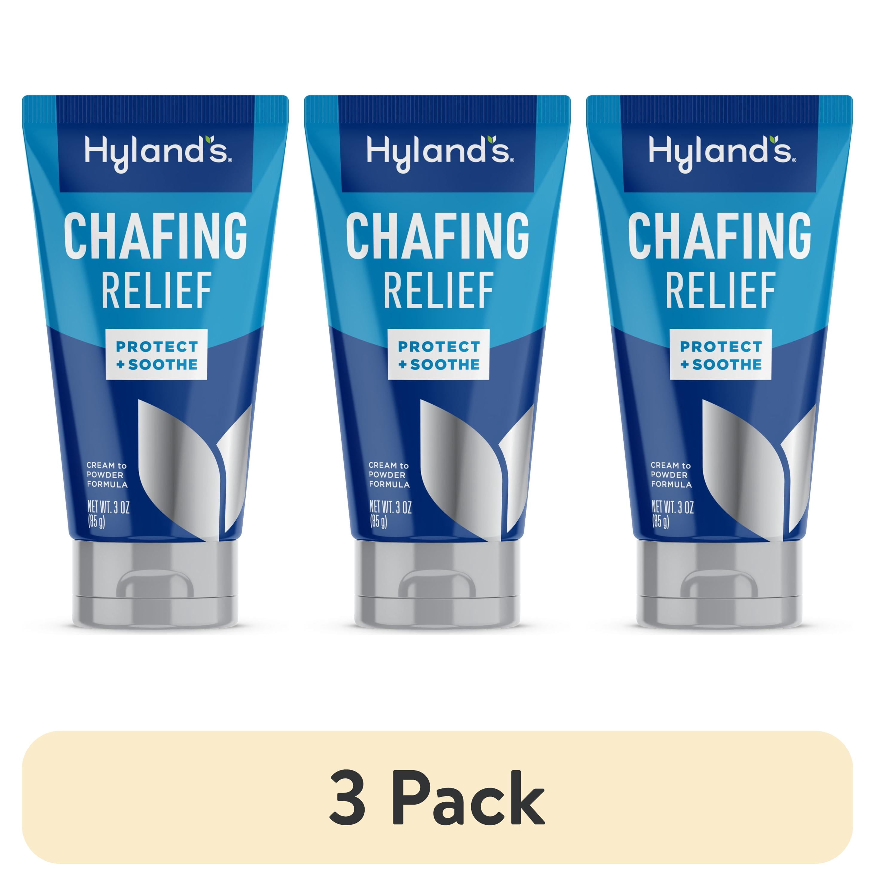 (3 pack) Hyland's Chafing Relief, Non-Greasy Cream-to-Powder, Protects & Soothes Skin, 3 oz