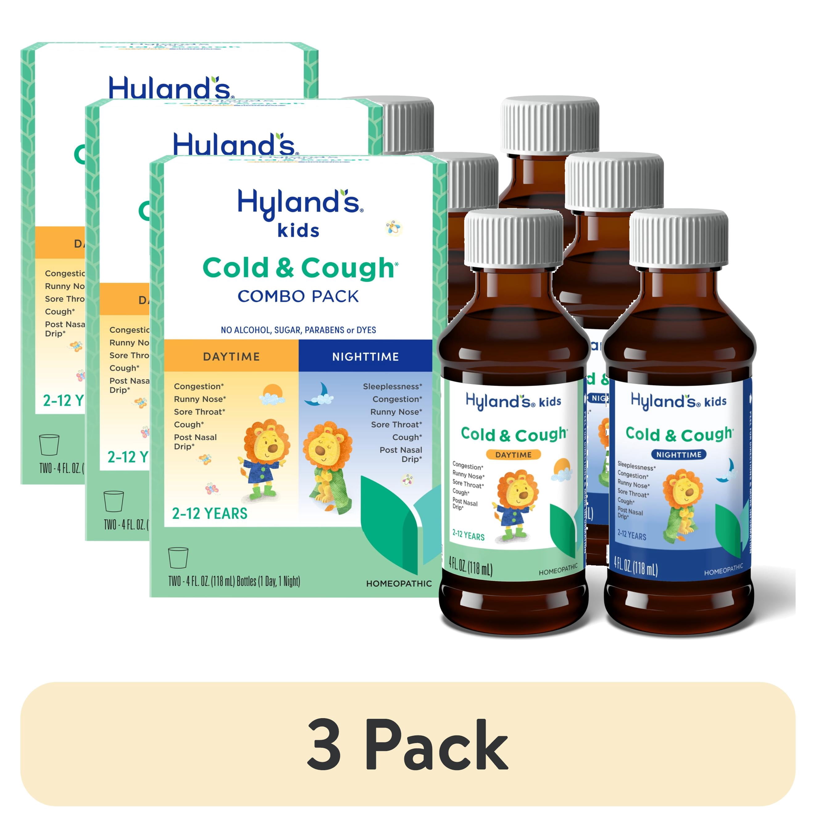 (3 pack) Hyland's Kids Cold & Cough, Ages 2-12, Day & Night Combo Pack, 8 fl oz