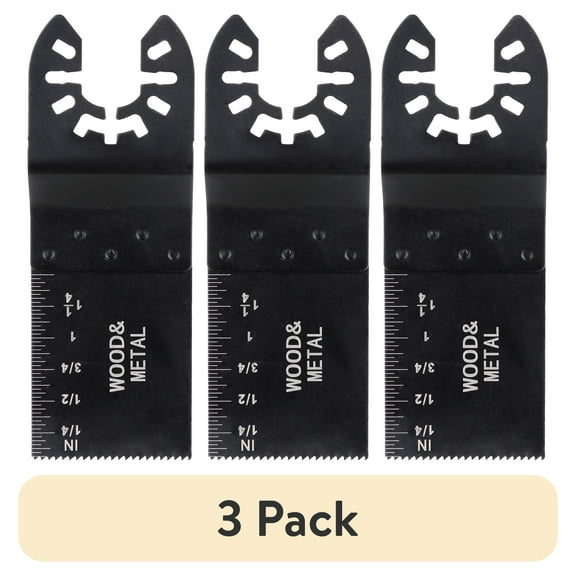 (3 pack) Hyper Tough 1.26 inch Metal Cut Blade Oscillating Accessory AU60007N, New Condition, Weight 0.08 lb.