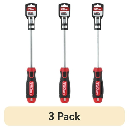 (3 pack) Hyper Tough 1/4 x 6 inch Slotted Screwdriver