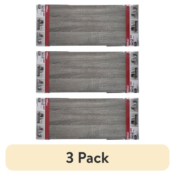 (3 pack) Hyper Tough 10 in. x 23 5/8 in. Rustic Gray Laminated Wood Shelf