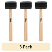 (3 pack) Hyper Tough 16 Ounce Rubber Mallet with Wood Handle TH70020A