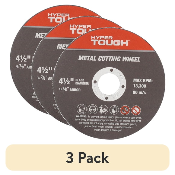 (3 pack) Hyper Tough 2-Pack Aluminum Oxide Metal Cutting Wheels, 43177