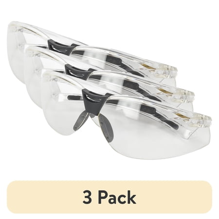 (3 pack) Hyper Tough 2-Pack Safety Glasses with UV Protection Lightweight ANSI Z87.1 Impact-Resistant Lens