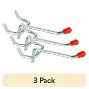 (3 pack) Hyper Tough 2 in Single Peg Hooks, Zinc Plated Steel, 4 Pack