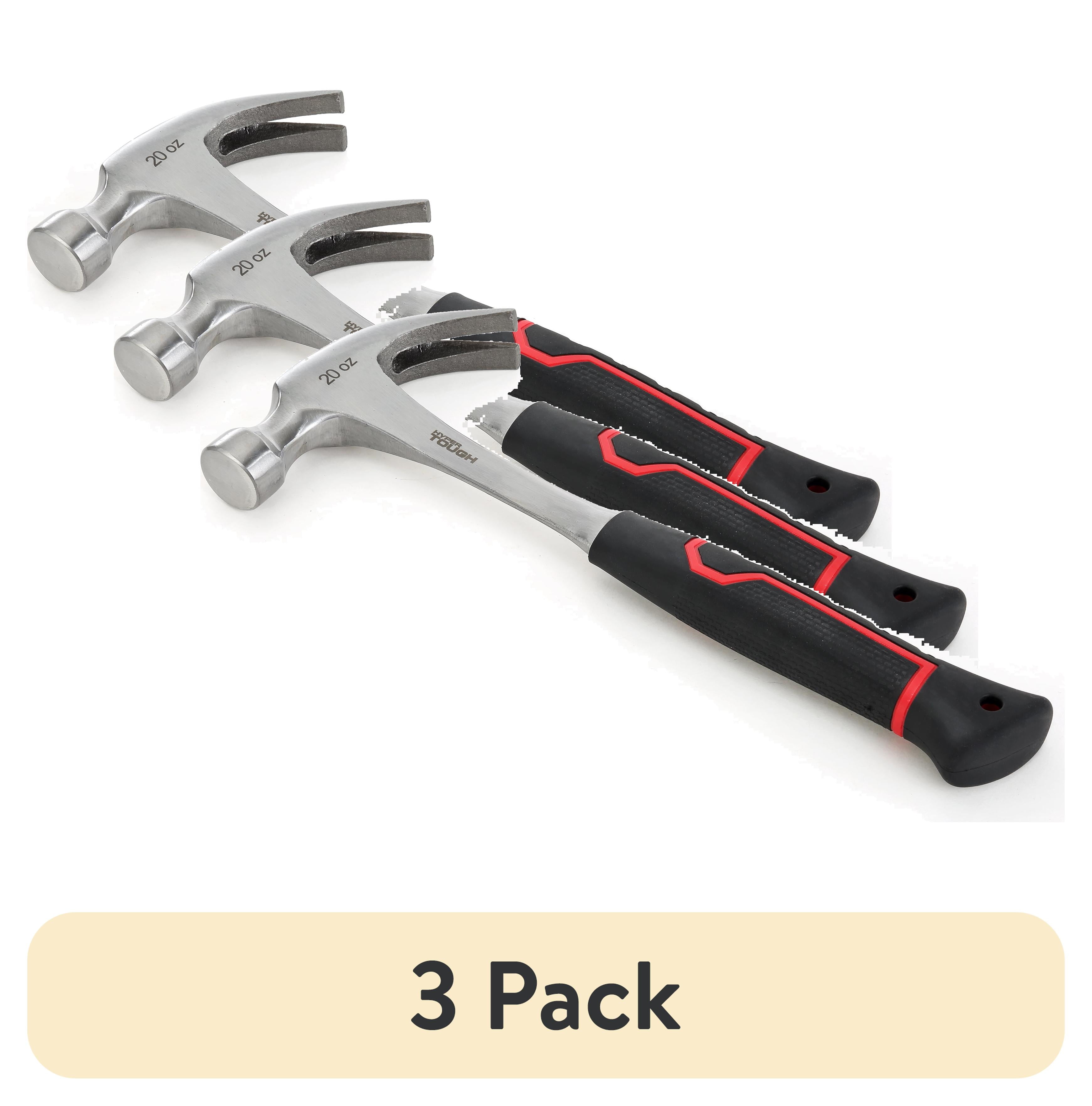 (3 pack) Hyper Tough 20 oz Steel One Piece Claw Hammer