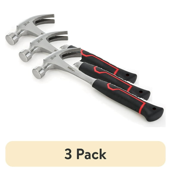 (3 pack) Hyper Tough 20 oz Steel One Piece Claw Hammer
