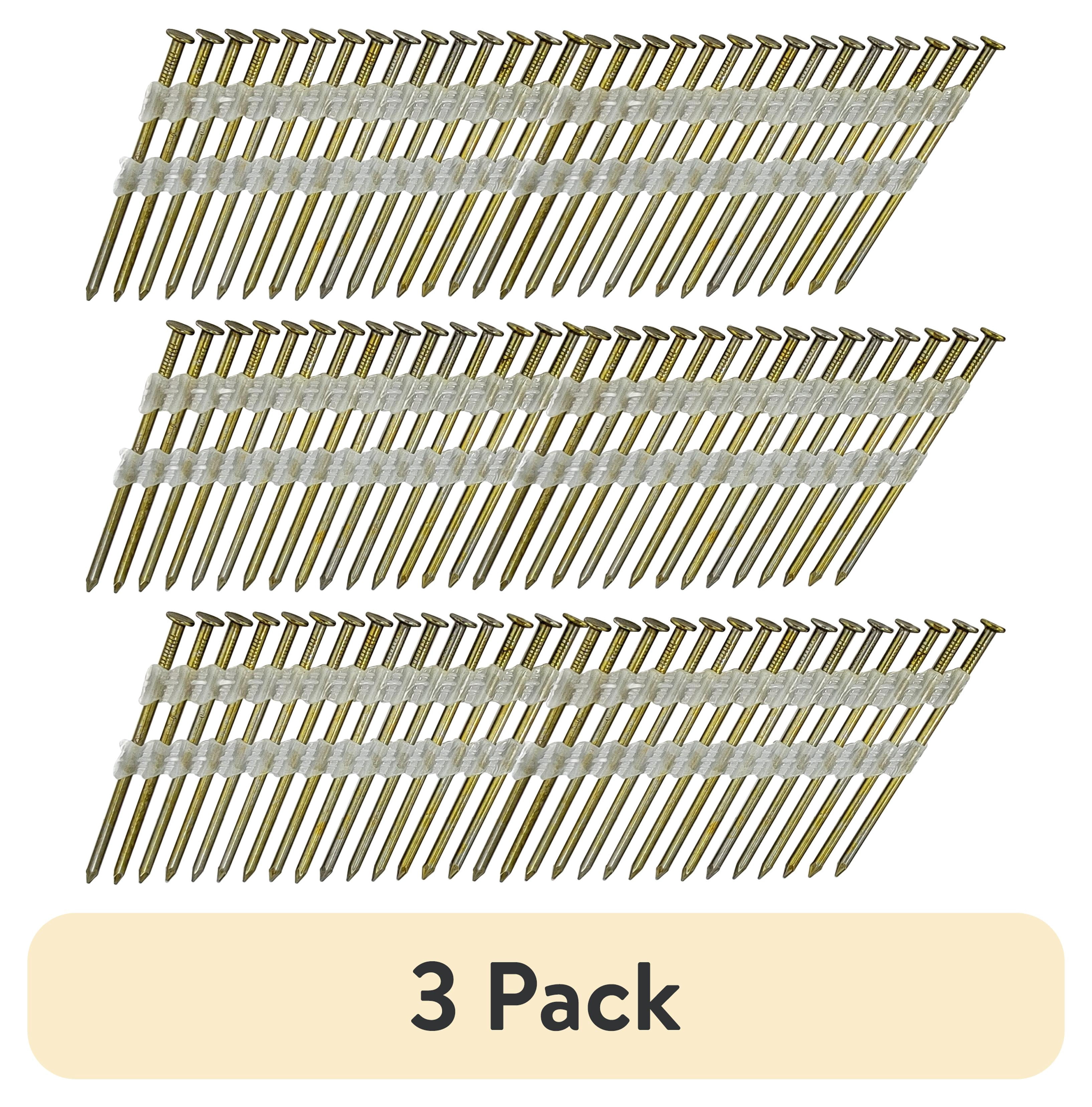 (3 pack) Hyper Tough 21° 2-3/8 in. Plastic Collated Bright Framing Nails (1000 Count)