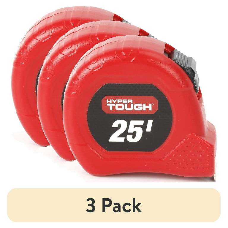 3 pack) Hyper Tough 25 Foot Tape Measure - Walmart.com