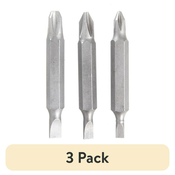 (3 pack) Hyper Tough 3-Pack 2 inch Double End Phillips Screwdriver Bits Set, Steel Material, AU85042K