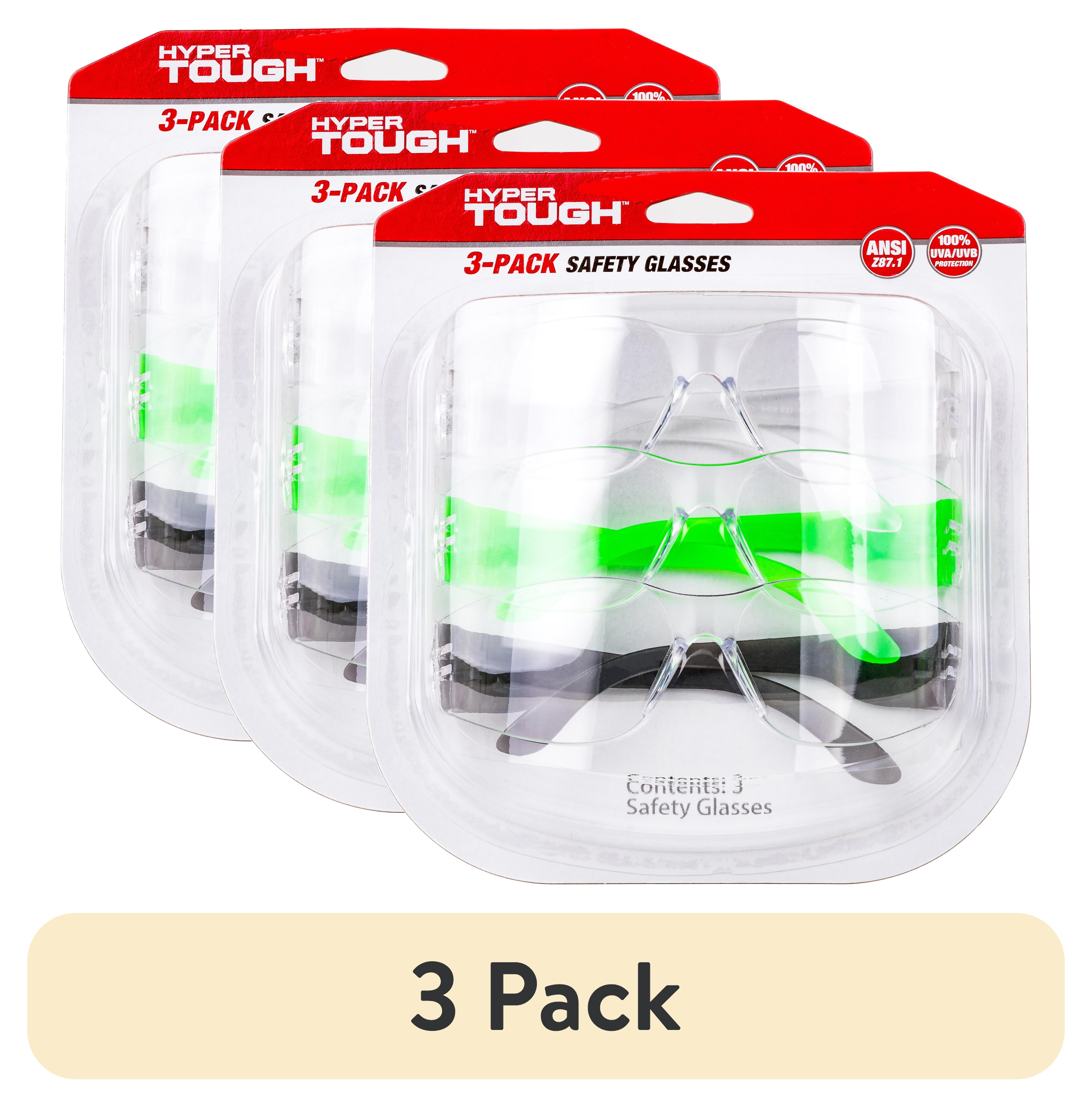 3 pack) Hyper Tough 3-Pack Unisex Safety Glasses with Z87.1 Poly