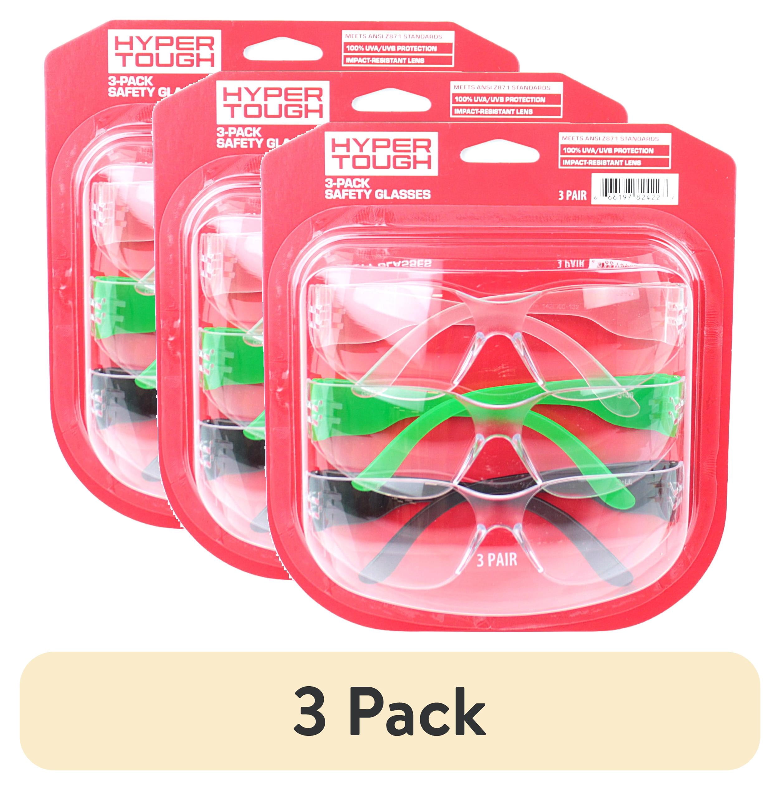 Hyper Tough Safety Glasses 3-Pack Unisex with Z87.1 Polycarbonate