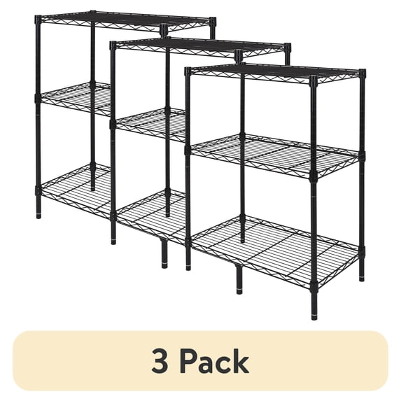 (3 pack) (3 pack) Hyper Tough Multipurpose 3-Tier Wire Shelving Rack ...