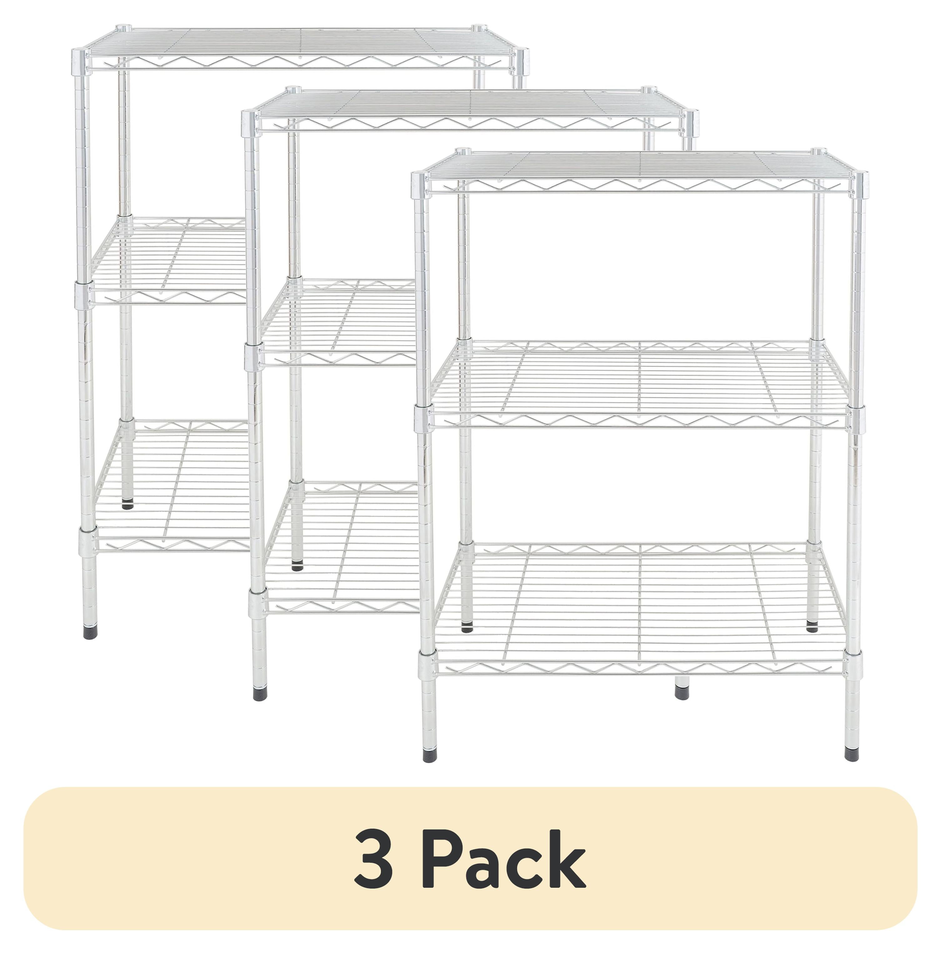 (3 pack) Hyper Tough 3-Tier Multipurpose Wire Shelving Rack, Chrome ...