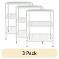 thumbnail interactive-video image 1 of (3 pack) Hyper Tough 3-Tier Multipurpose Wire Shelving Rack, Chrome Color, 750lbs Load Capacity, 1 of 11