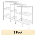thumbnail interactive-video image 1 of (3 pack) Hyper Tough 3-Tier Wire Shelving Rack, Chrome, 750 lbs Capacity, 1 of 12