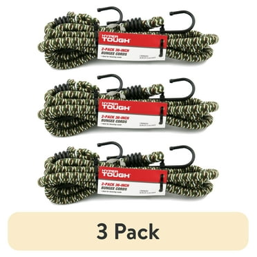 (3 pack) Hyper Tough 36 inch Standard Rubber Bungee Cords, Camo, 2 Pack, 6.8 oz