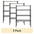 thumbnail interactive-video image 1 of (3 pack) Hyper Tough 4 Tier Wire Shelf Unit, 36"W x  14"D x 54" H, 1400lb Load Capacity, Black, 1 of 14