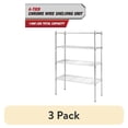 thumbnail interactive-video image 1 of (3 pack) Hyper Tough 4 Tier Wire Shelf Unit, 36"W x  14"D x 54" H, 1400lb Load Capacity, Chrome, 1 of 15