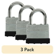 3 pack Hyper Tough 40mm Laminated Steel Padlock with 1-in Shackle, 2 Pack
